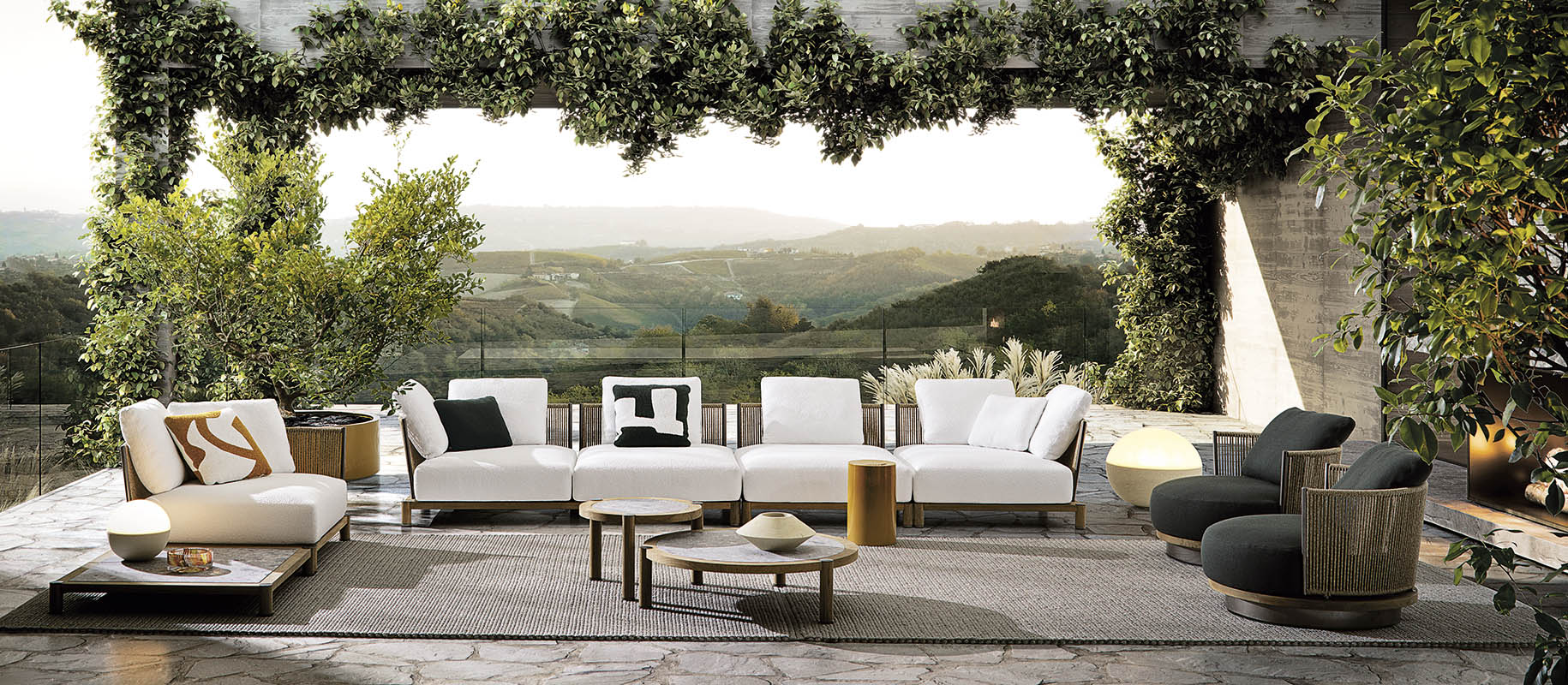 outdoor white sofas